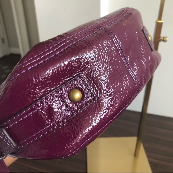 Purple Cranberry Coach Patent Leather Mini Bag - Picture 7 of 16